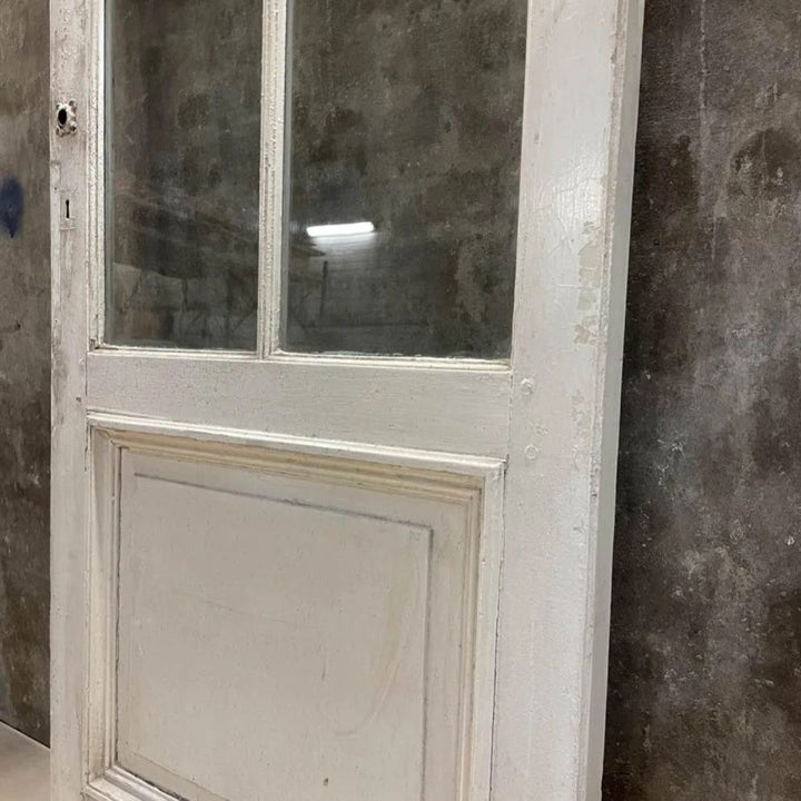 Houten deur met glas