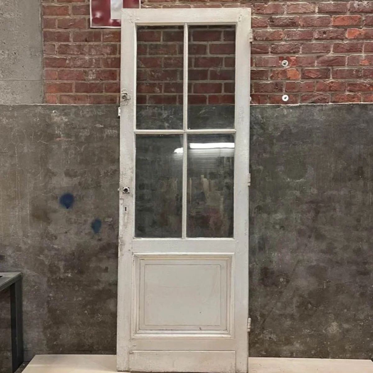 Houten deur met glas