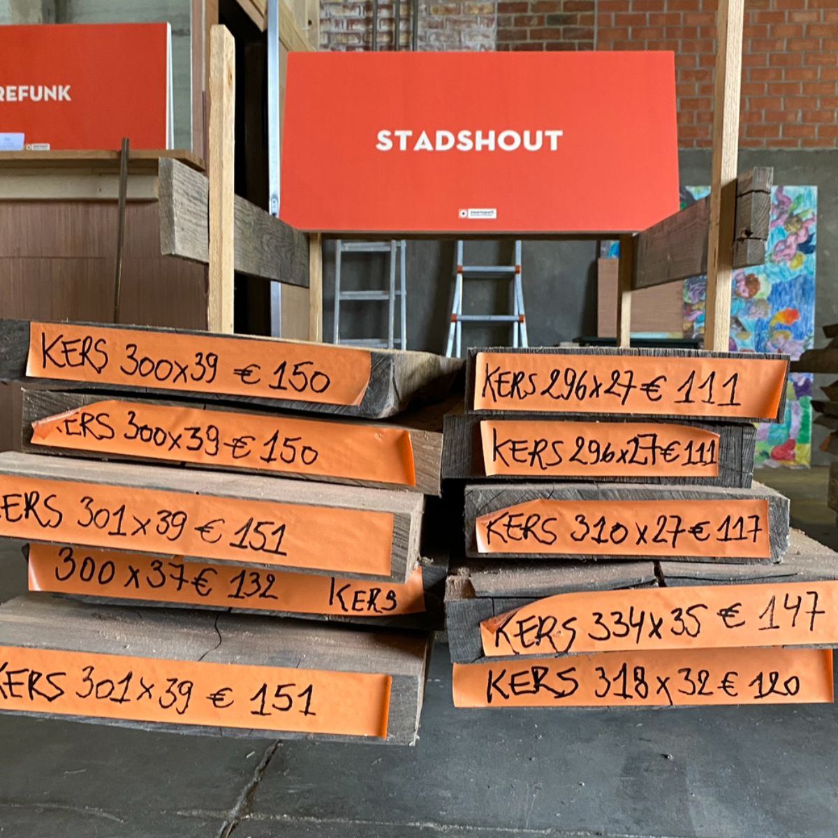 Kers boomdelen ongeschaafd (stuk)