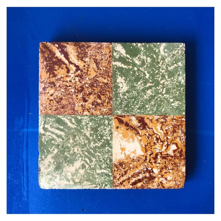 Retro oranje/groene tegels (6,2 m2 LOT)