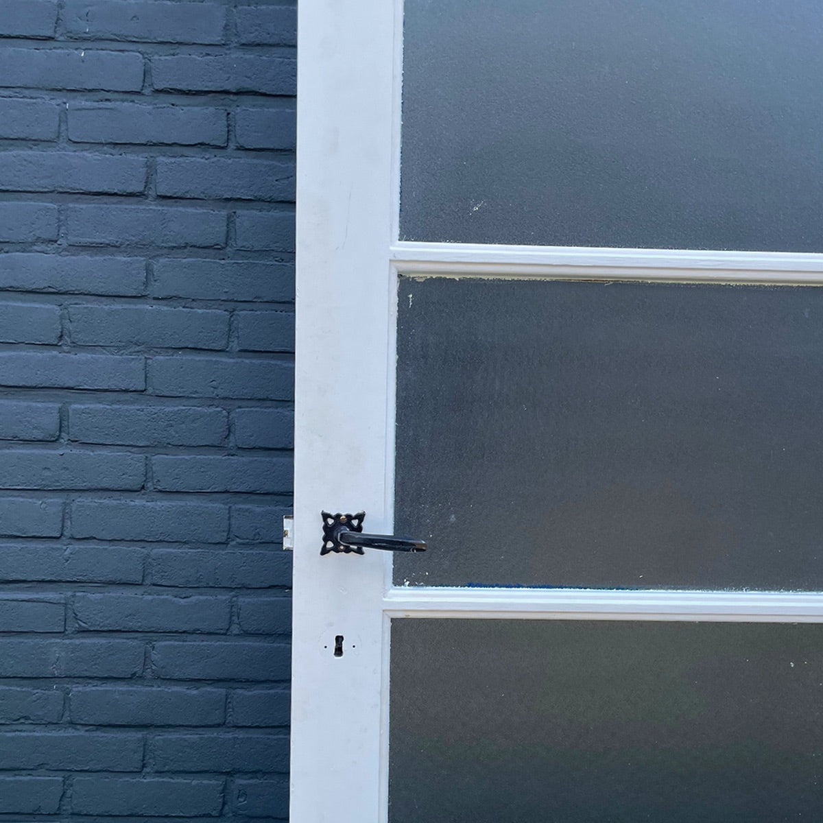 Vintage deur - semi transparant glas