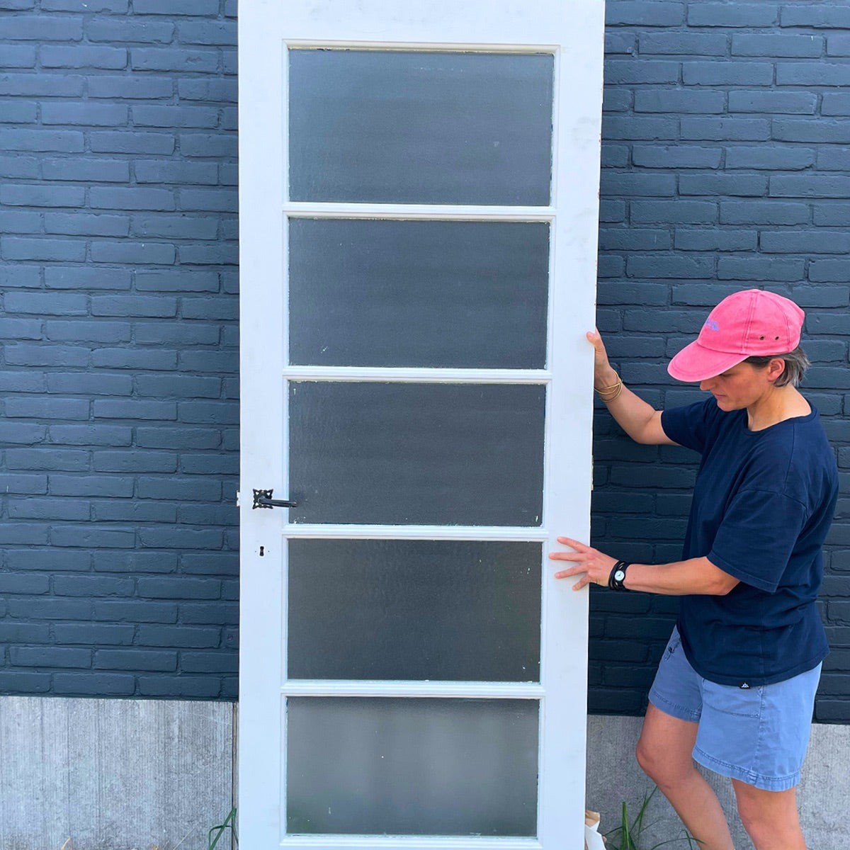 Vintage deur - semi transparant glas